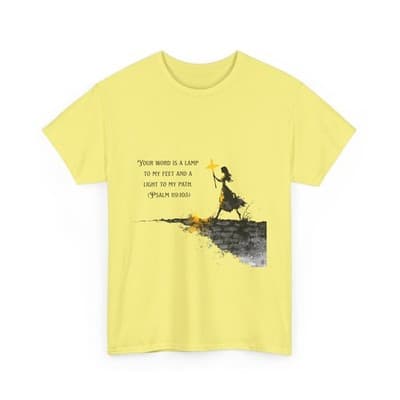 Girl Cross Tee | Psalm 119:105 Scripture Shirt Christian Gift Motivational Shirt - Thumbnail 3