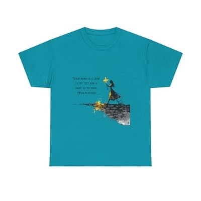 Girl Cross Tee | Psalm 119:105 Scripture Shirt Christian Gift Motivational Shirt