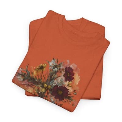 Floral Cross Tee | Watercolor Wildflowers, Botanical Faith Shirt - Thumbnail 6