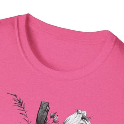 Monochrome Floral Cross T-Shirt | Botanical Cross Tee - Thumbnail 3