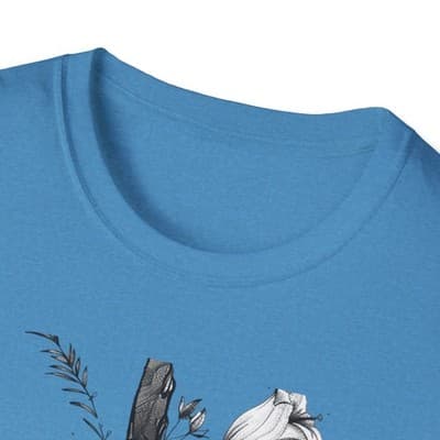 Monochrome Floral Cross T-Shirt | Botanical Cross Tee - Thumbnail 3