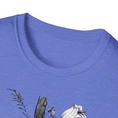 Monochrome Floral Cross T-Shirt | Botanical Cross Tee - Thumbnail 3