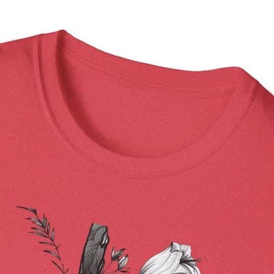 Monochrome Floral Cross T-Shirt | Botanical Cross Tee - Thumbnail 3