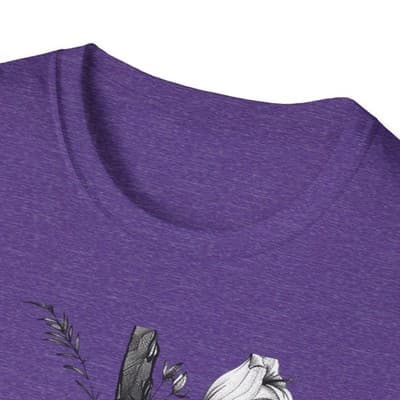 Monochrome Floral Cross T-Shirt | Botanical Cross Tee - Thumbnail 3