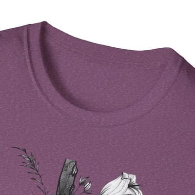 Monochrome Floral Cross T-Shirt | Botanical Cross Tee - Thumbnail 3