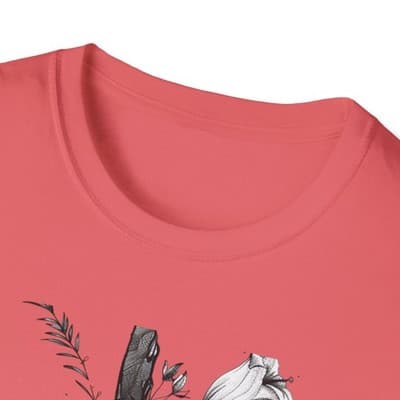 Monochrome Floral Cross T-Shirt | Botanical Cross Tee - Thumbnail 3