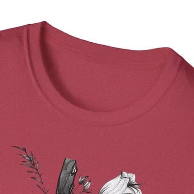 Monochrome Floral Cross T-Shirt | Botanical Cross Tee - Thumbnail 3