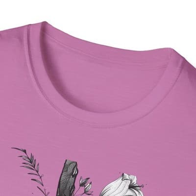 Monochrome Floral Cross T-Shirt | Botanical Cross Tee - Thumbnail 3