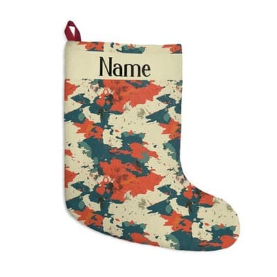 Personalized Painterly Splatter Christmas Stockings | Custom Name Plush Fleece