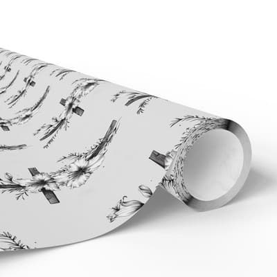 Floral Cross Christian Wrapping Papers | Christmas Gift Wrap | Holiday - Thumbnail 2