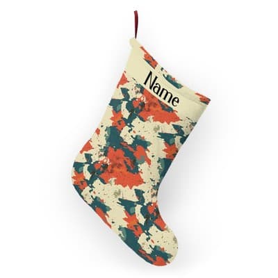 Personalized Painterly Splatter Christmas Stockings | Custom Name Plush Fleece - Thumbnail 4