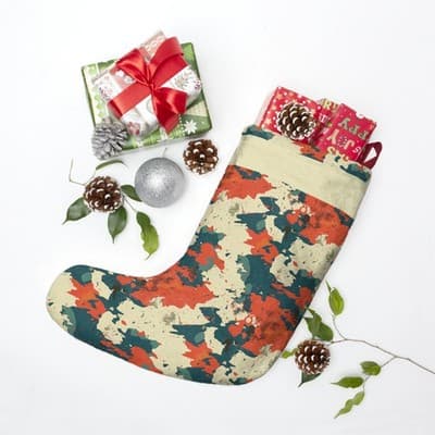 Personalized Painterly Splatter Christmas Stockings | Custom Name Plush Fleece - Thumbnail 3