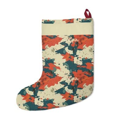Personalized Painterly Splatter Christmas Stockings | Custom Name Plush Fleece - Thumbnail 2