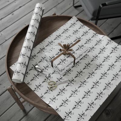 Floral Cross Christian Wrapping Papers | Christmas Gift Wrap | Holiday - Thumbnail 4