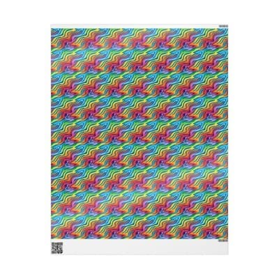 Rainbow Wrapping Paper Colorful Abstract Gift Wrap Kids Birthday Party