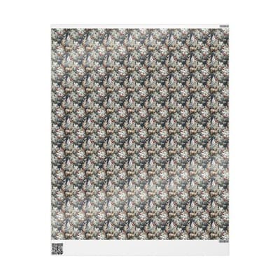 Woodland Deer Christmas Wrapping Paper Rustic Holiday Gift Wrap Winter Wildlife - Thumbnail 2