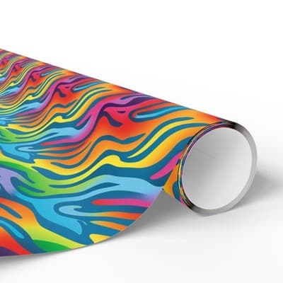 Rainbow Wrapping Paper Colorful Abstract Gift Wrap Kids Birthday Party - Thumbnail 2