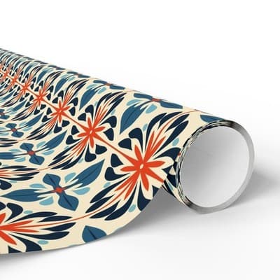 Moroccan Tile Wrapping Paper | Bohemian Gift Wrap | Unique Christmas Design - Thumbnail 2