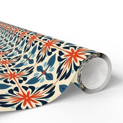 Moroccan Tile Wrapping Paper | Bohemian Gift Wrap | Unique Christmas Design - Thumbnail 2