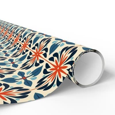 Moroccan Tile Wrapping Paper | Bohemian Gift Wrap | Unique Christmas Design - Thumbnail 2