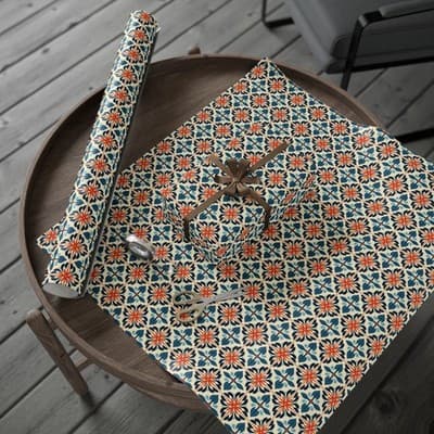 Moroccan Tile Wrapping Paper | Bohemian Gift Wrap | Unique Christmas Design - Thumbnail 4