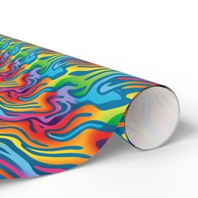 Rainbow Wrapping Paper Colorful Abstract Gift Wrap Kids Birthday Party - Thumbnail 2