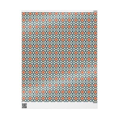 Moroccan Tile Wrapping Paper | Bohemian Gift Wrap | Unique Christmas Design - Thumbnail 2