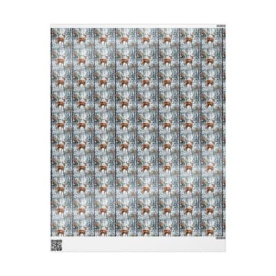 Majestic Deer Christmas Wrapping Paper Wonderland Gift Wrap Nature-Inspired - Thumbnail 2