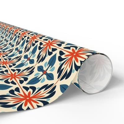 Moroccan Tile Wrapping Paper | Bohemian Gift Wrap | Unique Christmas Design - Thumbnail 2