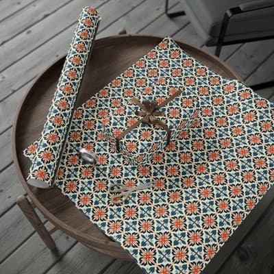 Moroccan Tile Wrapping Paper | Bohemian Gift Wrap | Unique Christmas Design - Thumbnail 4
