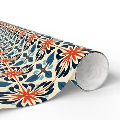 Moroccan Tile Wrapping Paper | Bohemian Gift Wrap | Unique Christmas Design - Thumbnail 3