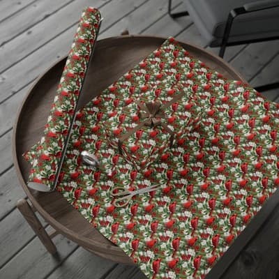 Cardinal Christmas Wrapping Paper Bird and Holly Gift Wrap | Winter Wonderland - Thumbnail 4