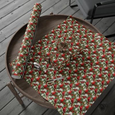 Cardinal Christmas Wrapping Paper Bird and Holly Gift Wrap | Winter Wonderland - Thumbnail 4