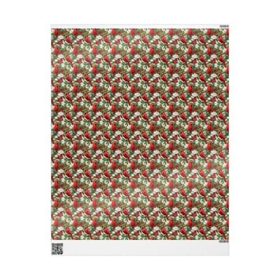 Cardinal Christmas Wrapping Paper Bird and Holly Gift Wrap | Winter Wonderland - Thumbnail 2