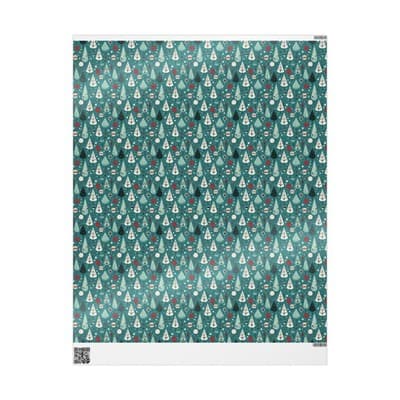 Mid-Century Modern Christmas Wrapping Paper Retro Holiday Gift Wrap Tree - Thumbnail 3