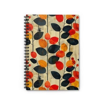 Feral Miss Vibrant Autumn Leaves Spiral Notebook for Bold Minds