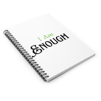 I Am Enough Spiral Notebook | Green Growth Journal | Daily Affirmation Pages - Thumbnail 3
