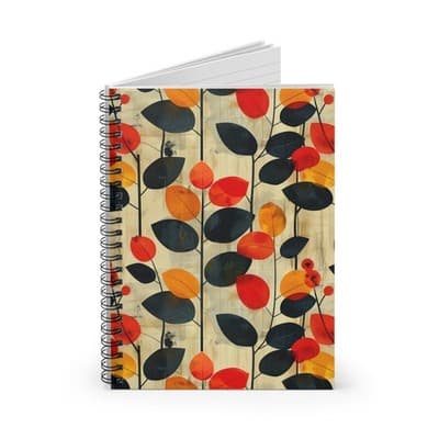 Feral Miss Vibrant Autumn Leaves Spiral Notebook for Bold Minds - Thumbnail 2