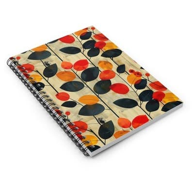 Feral Miss Vibrant Autumn Leaves Spiral Notebook for Bold Minds - Thumbnail 3