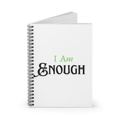 I Am Enough Spiral Notebook | Green Growth Journal | Daily Affirmation Pages - Thumbnail 2
