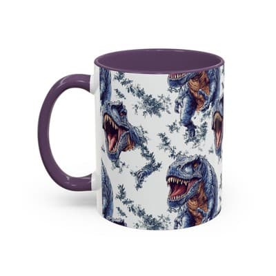 Funny Dinosaur Coffee Mug, T-Rex Gift for Men, Kids, Jurassic Fans, Decor - Thumbnail 3