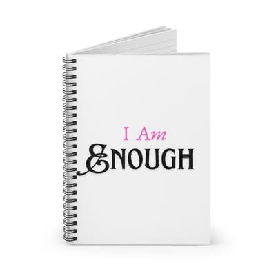 I Am Enough Spiral Notebook | Self-Worth Affirmation Journal | Ruled Pages - Thumbnail 2