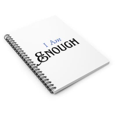I Am Enough Spiral Notebook | Blue Confidence Journal | Self-Worth | 118 Pages - Thumbnail 3