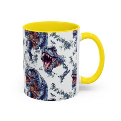 Funny Dinosaur Coffee Mug, T-Rex Gift for Men, Kids, Jurassic Fans, Decor - Thumbnail 2