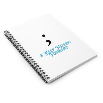 Keep Moving Forward Spiral Notebook | Semicolon Journal | Mental Health Gift - Thumbnail 3