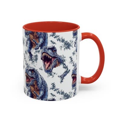Funny Dinosaur Coffee Mug, T-Rex Gift for Men, Kids, Jurassic Fans, Decor - Thumbnail 2