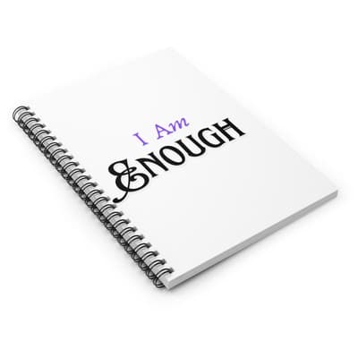 I Am Enough Spiral Notebook | Lavender Affirmation Journal | Ruled Pages - Thumbnail 3