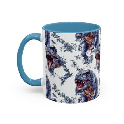 Funny Dinosaur Coffee Mug, T-Rex Gift for Men, Kids, Jurassic Fans, Decor - Thumbnail 3