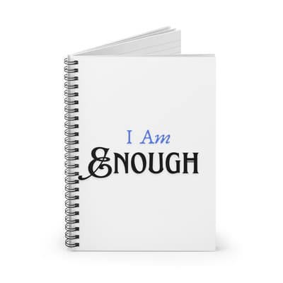I Am Enough Spiral Notebook | Blue Confidence Journal | Self-Worth | 118 Pages - Thumbnail 2
