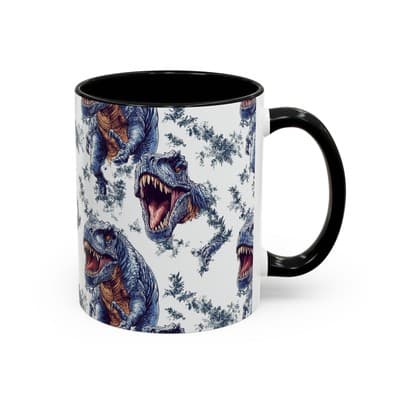 Funny Dinosaur Coffee Mug, T-Rex Gift for Men, Kids, Jurassic Fans, Decor - Thumbnail 2
